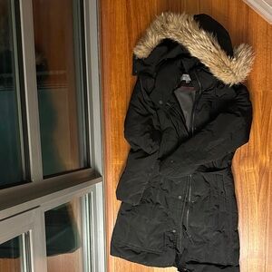 Marc New York Black Puffer Coat with Fur Hood